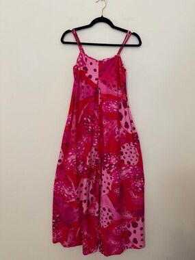 Farm Rio Pink Stingray Wide Leg Jumpsuit Sz XS/P Colorful Resortwear Vacation